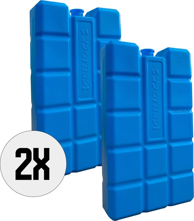 DULA Koelelementen voor koelbox - blauw - 2 stuks - 400 gram - 16x9x3,2cm