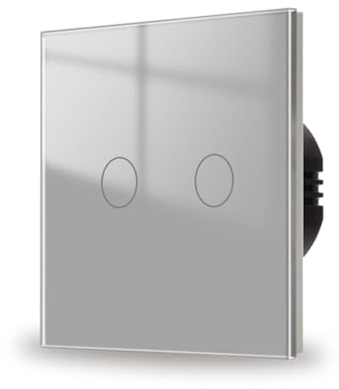 Touch Lichtschakelaar 2-voudig met Glazen Paneel en Status-LED - AC 240V 500W