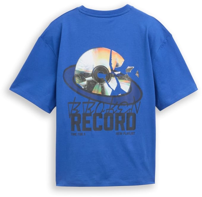 Tom Tailor - Oversized T-shirt met fotoprint op de rug - Maat 128 - beau blue
