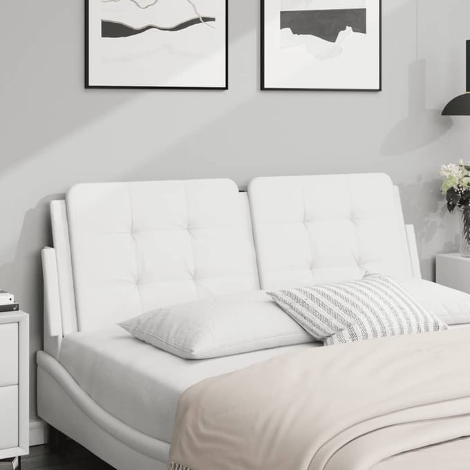vidaXL - Hoofdbordkussen - "Zadar" - 120 - cm - kunstleer - wit