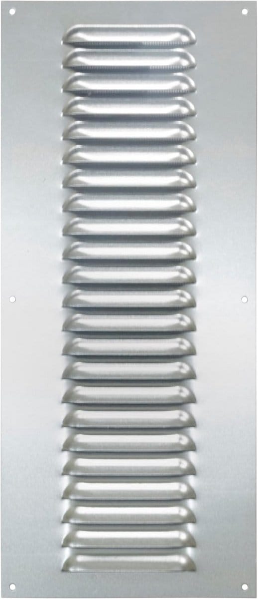 Ventilatierooster verzinkt metaal met insectenwerend net 10x20 cm