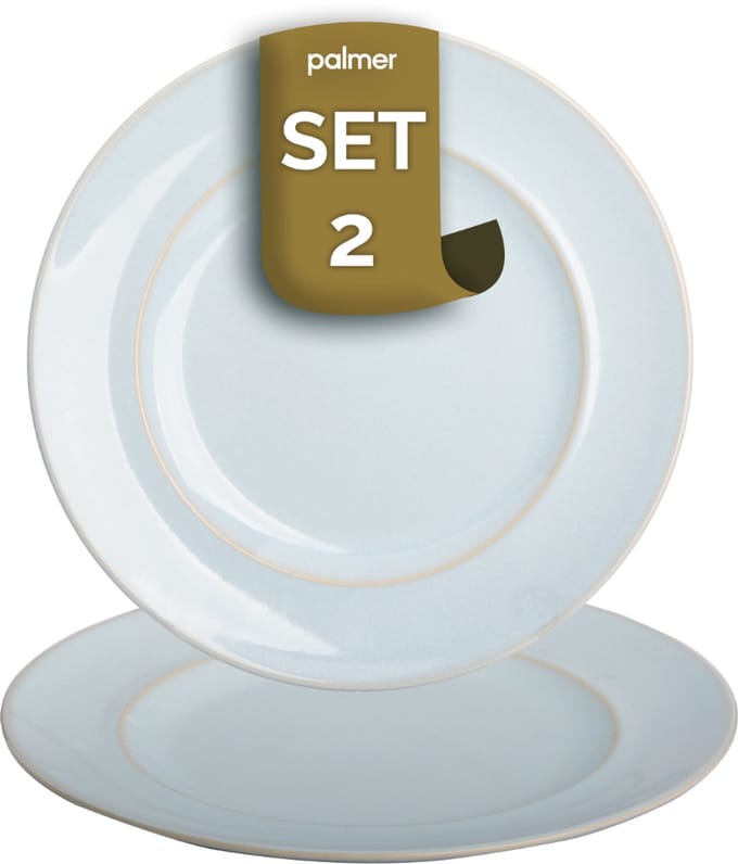 Palmer - Bord - Barolo - 28 cm - Lichtblauw - Stoneware - Bordenset - 2 stuks