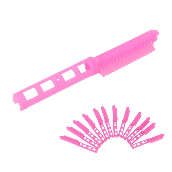 Lot de 12 tiges de permanente creuses pour racines de cheveux, accessoires de coiffure pour salon de coiffure, rose rouge gris
