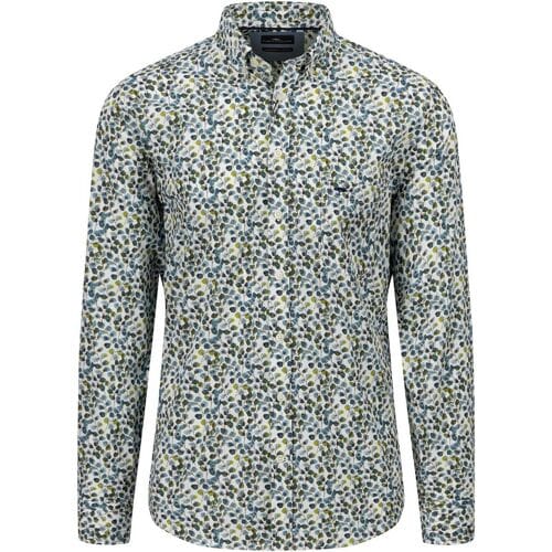 Fynch-Hatton Overhemd Floral Pattern Button-Down Dark Emerald / male