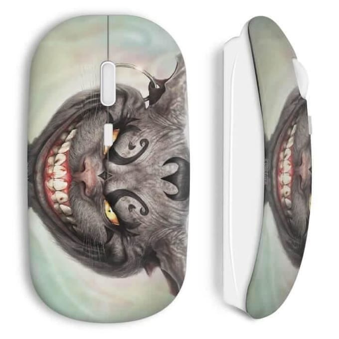 Souris Sans Fil - Alice Au Pays Des Merveilles - Chat - Blanc - USB Wifi - Compatible Mac et PC
