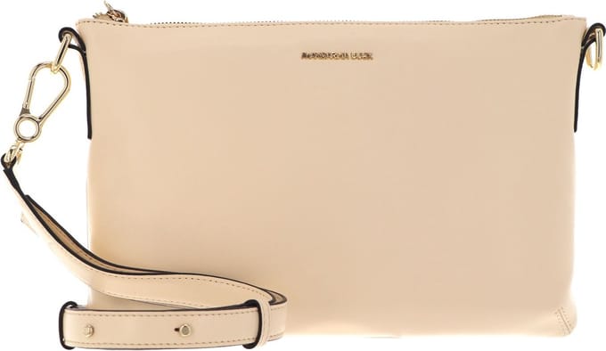 MANDARINA DUCK Leren Schoudertas Luna Pochette Macadamia Wit