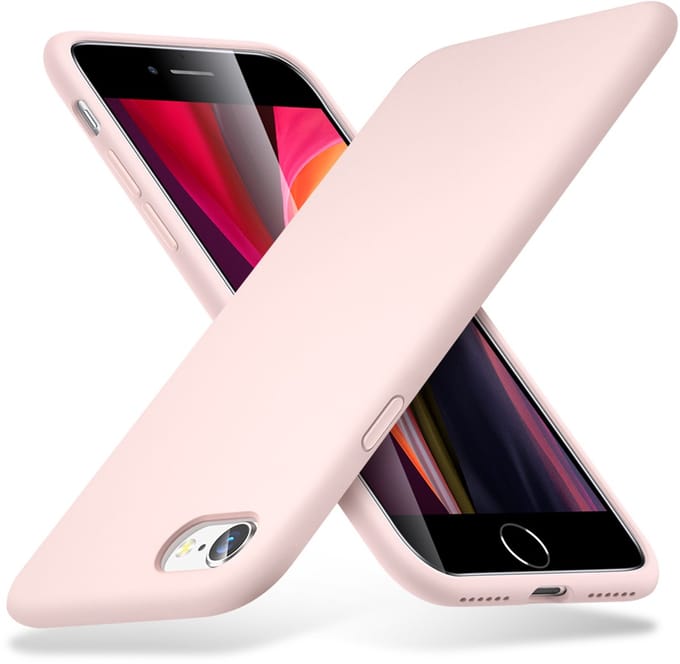 ESR Yippee Color siliconen hoesje voor iPhone 7, iPhone 8 en iPhone SE 2020 SE 2022 - roze