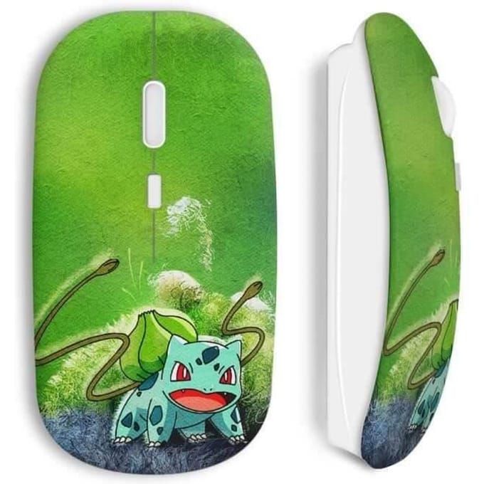 Souris Sans Fil - Pokemon - Bulbizarre Florizarre - USB Wifi - Compatible Mac et PC - Vert