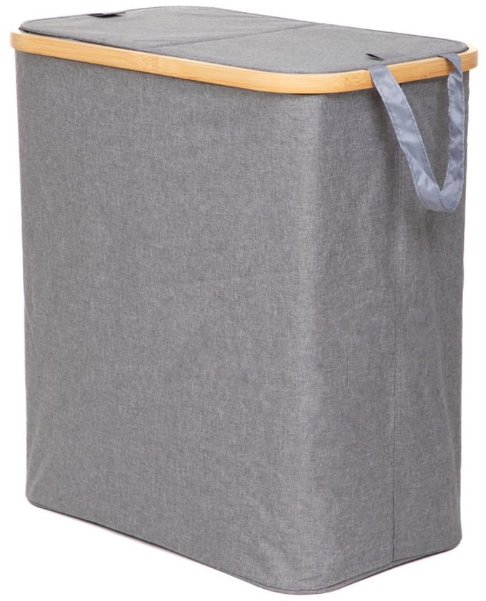 HOMLA - Laundry basket - NELLIE - grijs - 55.5x34.5x60 cm
