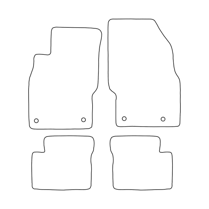 Set velours vloermatten geschikt voor Opel Adam 2012-2019 - rode afwerking