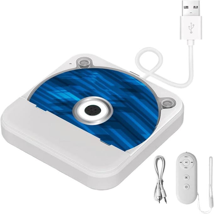 Auto CD Speler - Externe CD-speler - Muziek afspelen - Universele compatibiliteit - 16.9 x 14.2 x 5.2 cm - Wit