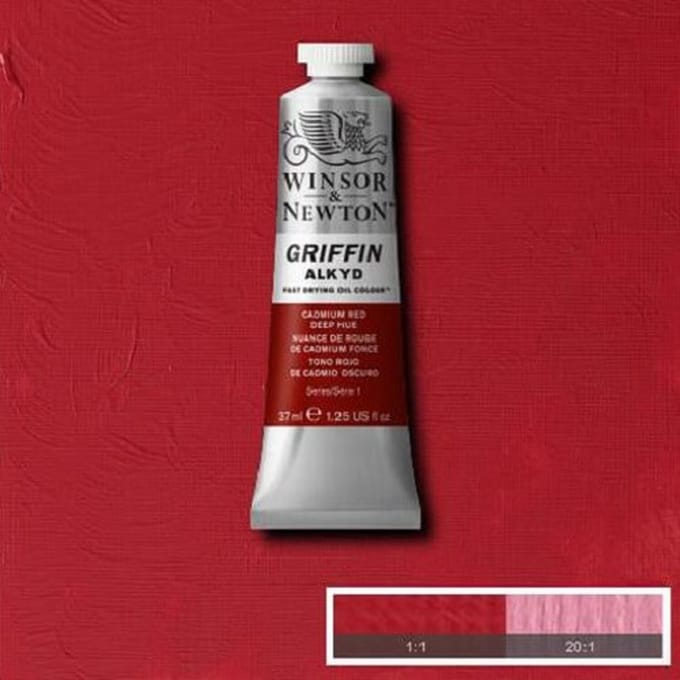 Winsor & Newton Griffin Alkyd Olieverf 37ML Cadmium Red Deep Hue 098