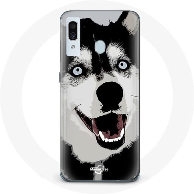 Coque pour Samsung Galaxy A30 Husky de Sibérie Yeux Bleus