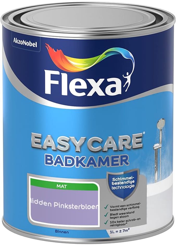 Flexa - Easycare Badkamer - Midden Pinksterbloem - Mengverf - 1 L