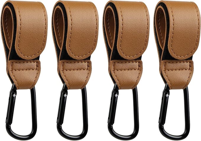 Grote stevige buggy clips set van 4 voor het ophangen van tassen, luiertassen en boodschappentassen