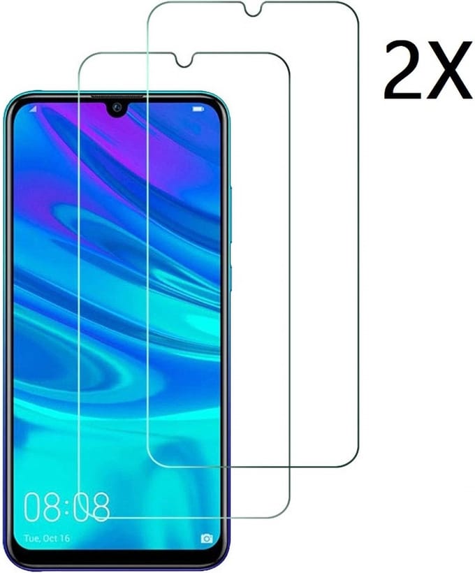 Ntech 2 Stuks Screenprotector Tempered Glass Glazen Gehard Screen Protector voor Huawei P Smart+ 2019
