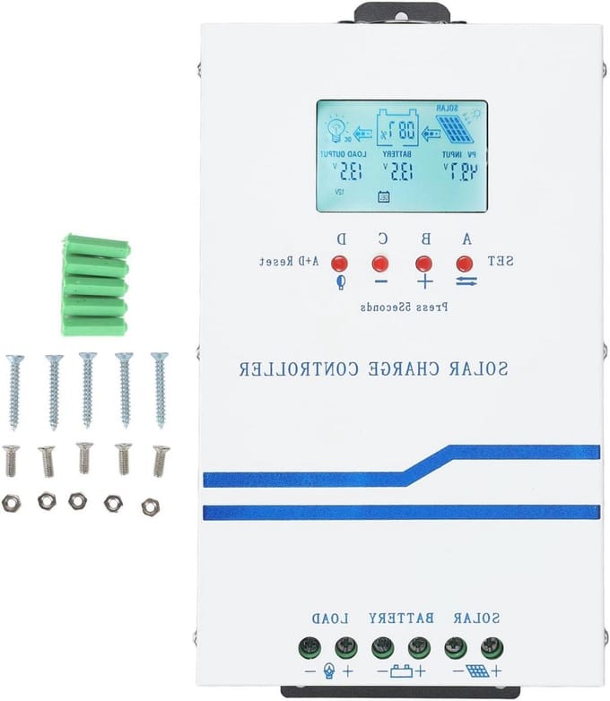 MPPT Laadregelaar - Zonnepaneel Controller - Energie Beheer - Industriële Kwaliteit - 60A - Grijs