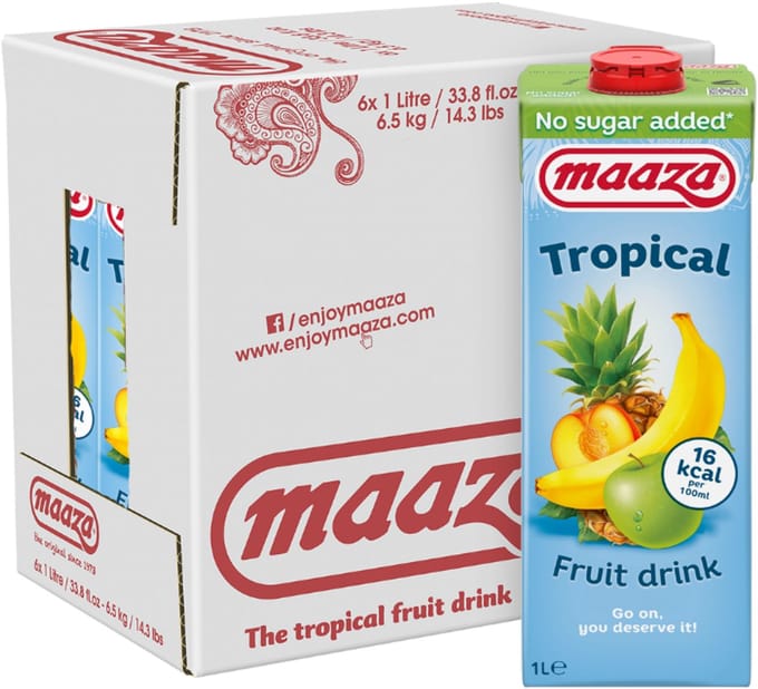 Maaza - Sap - Tropical - No Sugar Added - 6 x 1L