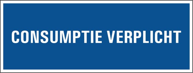Consumptie verplicht sticker 280 x 105 mm