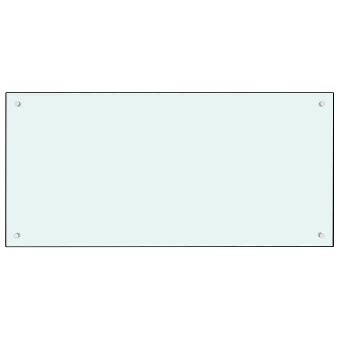 vidaXL - Spatscherm - keuken - 100x50 - cm - gehard - glas - melkwit