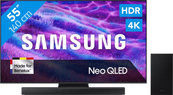 Samsung 55" Neo QLED QN82F 4K (2025) + Samsung HW-B66CF Zwart