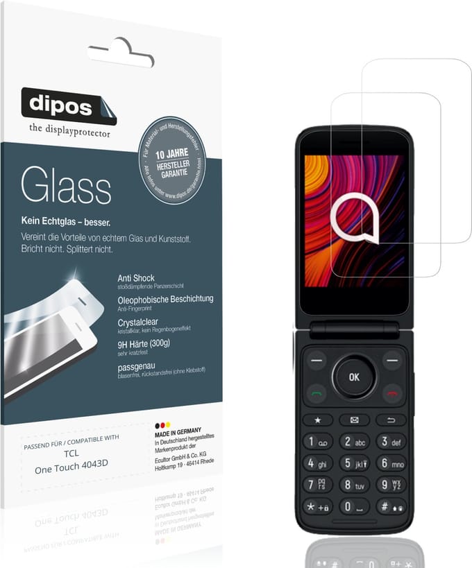 dipos – 2x Pantserfolie geschikt voor TCL One Touch 4043D | 9H Screenprotector