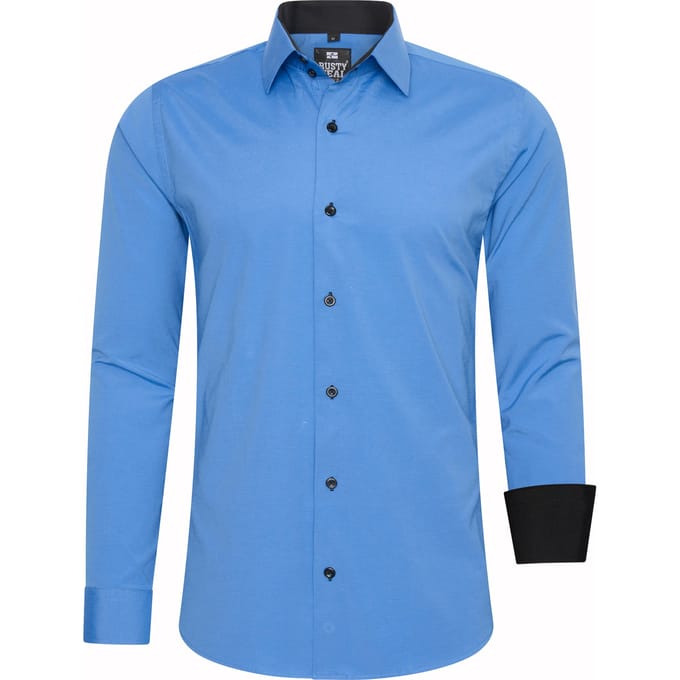 Rusty Neal Overhemden Overhemd Slim Fit Blauw