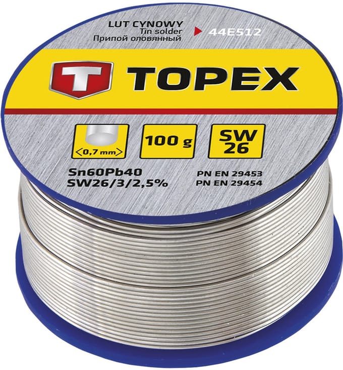 Topex soldeertin  0,7mm, Sn60%, 100gr, Sw26