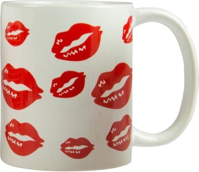 Arti Casa Mok Lippen 300 Ml Keramiek Wit/rood