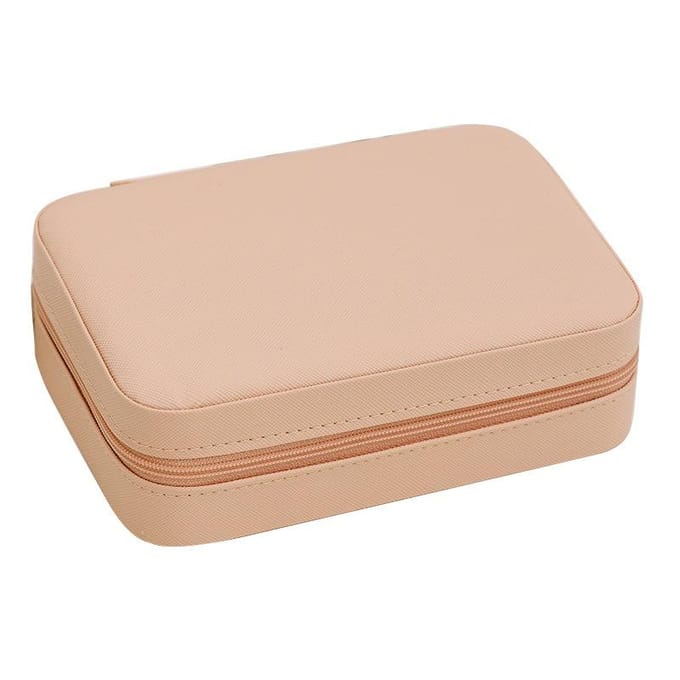 Mode Vrouwen Draagbare Reis Sieradendoos PU Leer Ketting Ring Oorbellen Rits Opbergdozen Sieraden Display Cases Organizer