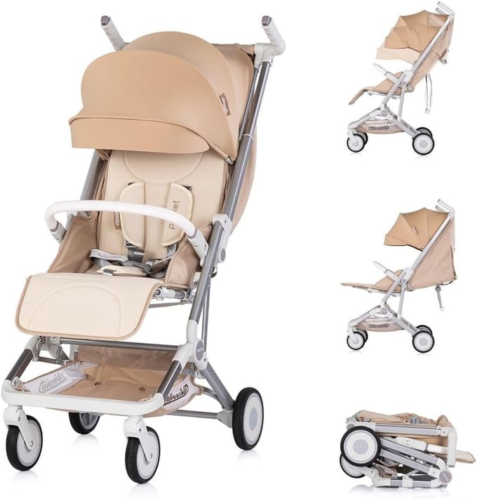 Kinderwagen Buggy - Inklapbare Reisbuggy - Compact Reizen - Lichtgewicht Design - 49x47x103 cm - Beige