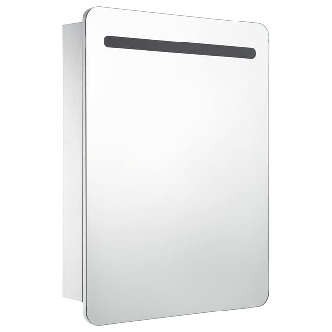 vidaXL - Badkamerkast - met - spiegel - en - LED - 60x11x80 - cm