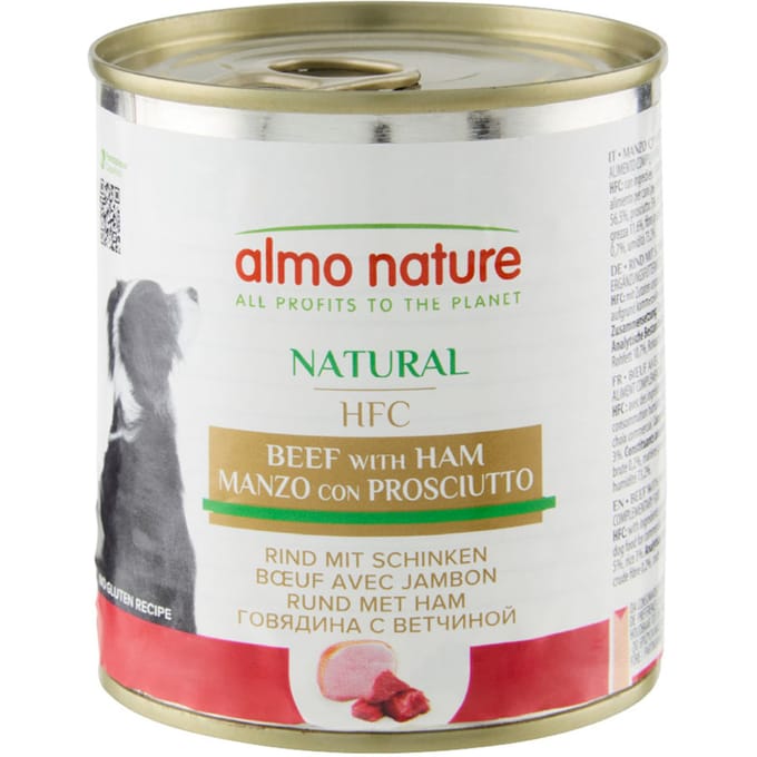 6 x 280 g  Almo Nature Classic Rund met Ham (290 g)  Hondenvoer