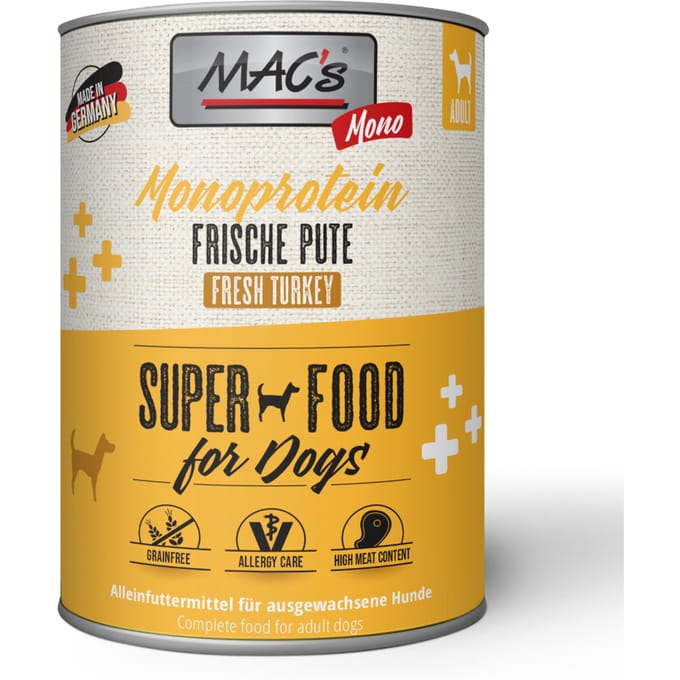 MAC's Hondenvoer Natvoer Blik - Mono Sensitive Kalkoen - 6 x 800g
