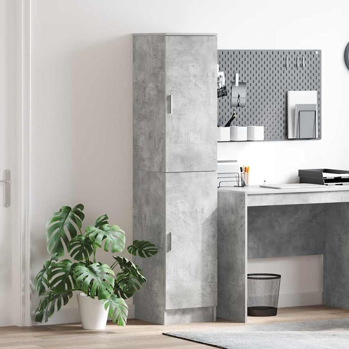 vidaXL - Highboard - Beton - Grijs - 35 - x - 39 - x - 168 - cm