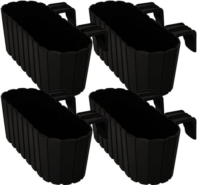 KOTARBAU - Ovale Balkonbak - Antraciet - 400 mm - Set van 4