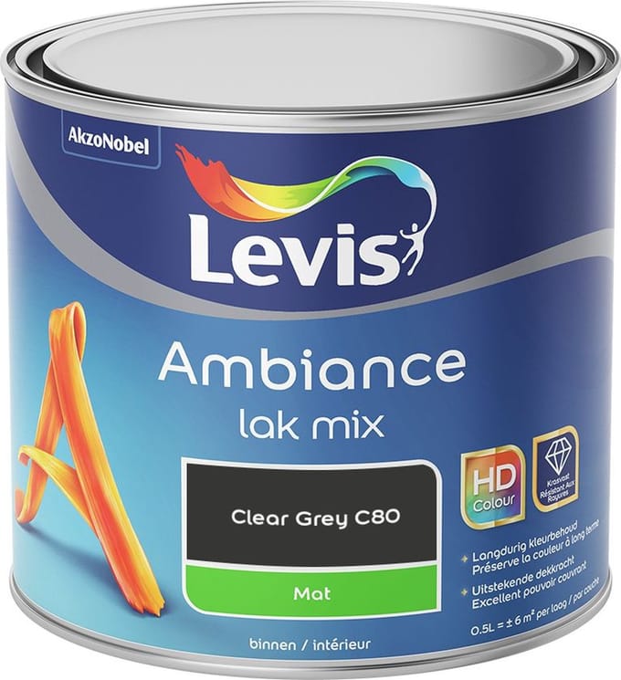 Levis - Ambiance Lak Mat Mix - Clear Grey C80 - Mengverf - 0,5 L