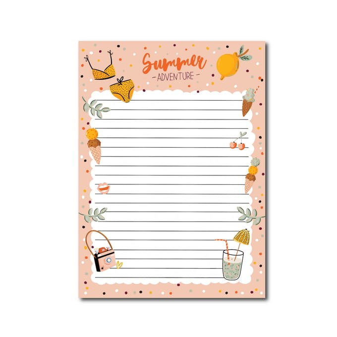 A5 Notitieblok - Hello Summer - Dubbelzijdig