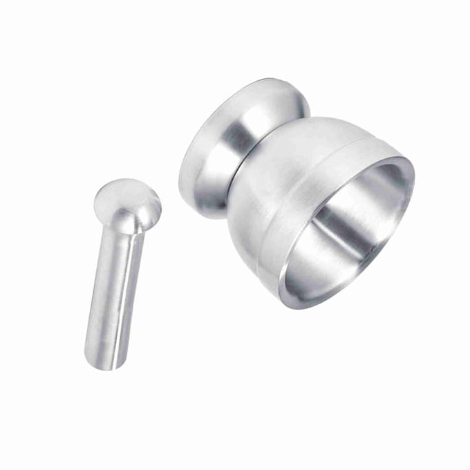 RVS Vijzel en Stamper Meng Maal Kom Set Keuken Knoflookmolen Gereedschap white