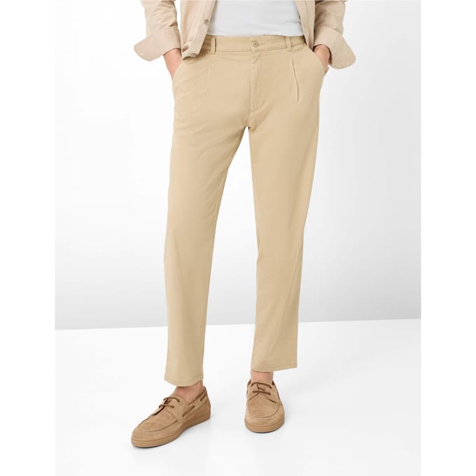 Brax Heren Chino  Style TINO CANVAS, lichtbeige, maat 32/30