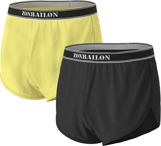 Ademende Mannen Trunk Boxer Ondergoed met Zijsplit - 1-3 Pack Sneldrogend Comfortabel