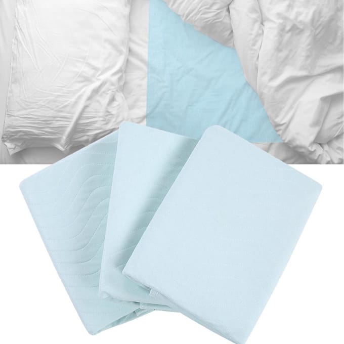 Lot de 3 alèses réutilisables, lavables et imperméables pour enfants et adultes white