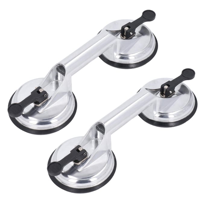 2 Stuks Dubbele Handgreep Zuignappen Plaat 100KG Draagvermogen Heavy Duty Aluminiumlegering Zuignappen black