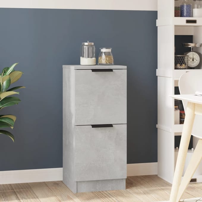 vidaXL - Dressoir - 30x30x70 - cm - bewerkt - hout - betongrijs