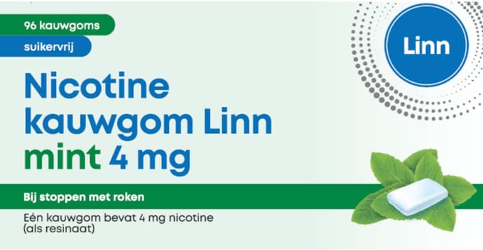 Linn Nicotine Kauwgom Mint 4 mg - 96 stuks