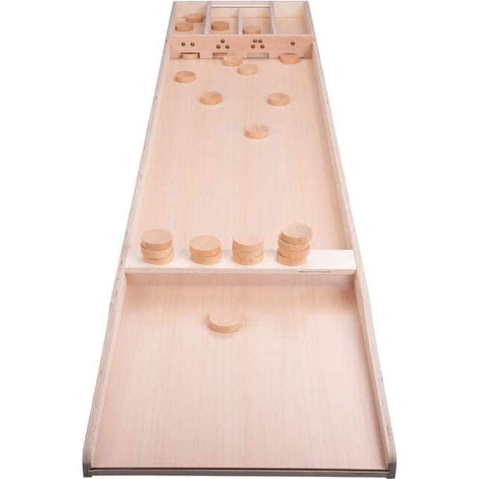 Longfield Sjoelbak Deluxe Advanced - Light Finish - 200 cm - met 30 Sjoelstenen - Wedstrijdsjoelbak - Goede Kwaliteit