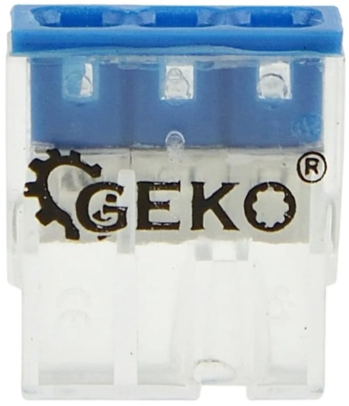 GEKO Snelle elektrische connector - transparant - 3x0,5-2,5mm² - 10 stuks