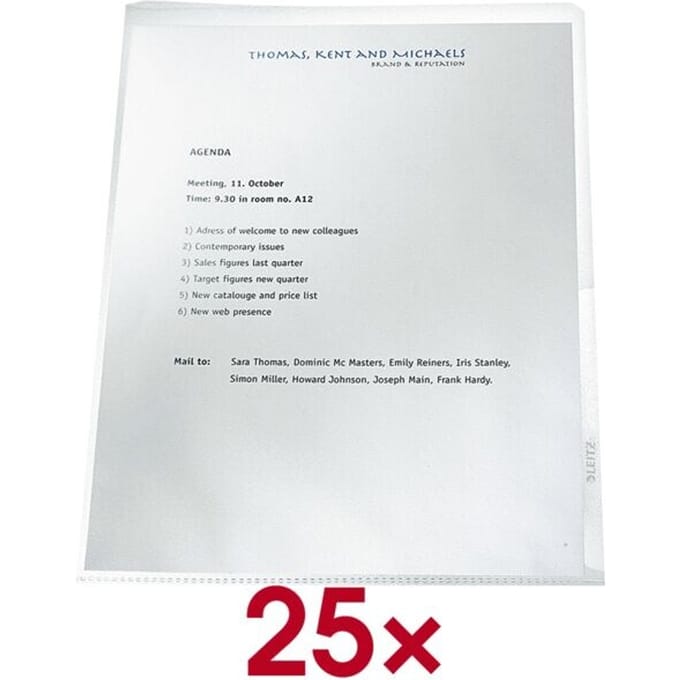 25x Leitz Recycle Zichtmap A4 - 90% Pre-consumer Gerecycled Plastic - Transparant