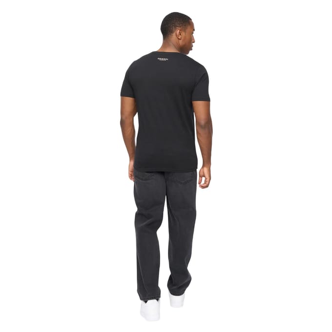 Crosshatch Heren Traptons T-shirt (Zwart)