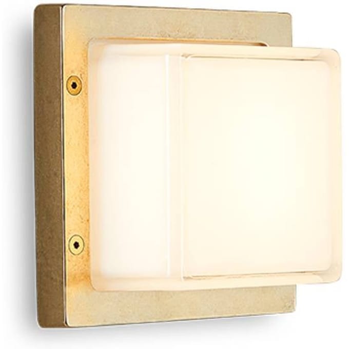 Moretti Luce LED buitenwandlamp Ice Cubic 3403, messing natuur